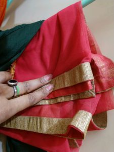 Red And Golden Ethnic Gown