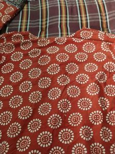 Red Floral Print Kurta
