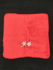 Embroidered Red super Soft microfiber handkerchief