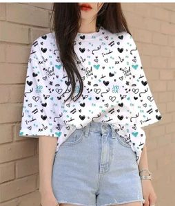 White Graphic Print Tee