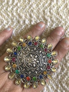 Boho Oxidized Silver Ring