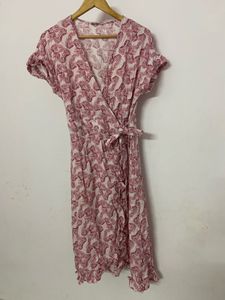 Chic Wrap Dress with Leaf Print