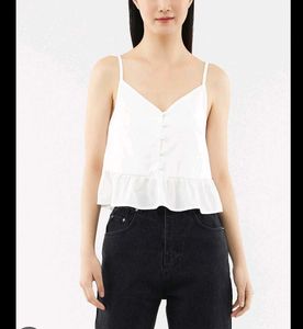White Peplum Camisole Top