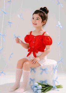 🔴FREE DELIVERY🔴Cute Red Shoulder Top for Girls