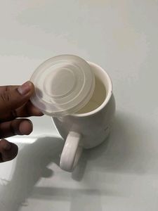 Milk Glass Cup With Lid