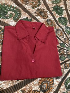 Burgundy Button-Down Shirt