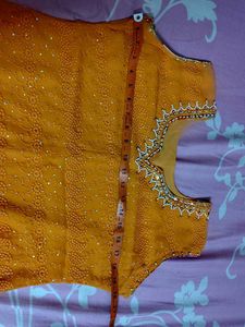 Orange Embroidered Kurta Set