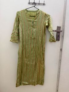 Sequin Work Pista green Kurta