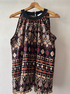 Bohemian Print Sleeveless Top (Pannkh,