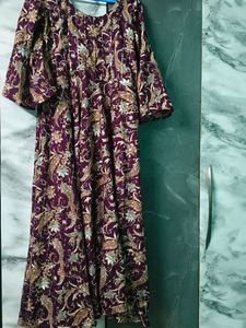 Elegant Paisley Print Gown