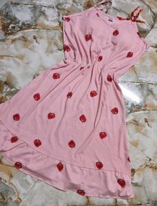 Strawberry Print Nightdress combo