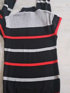 Striped Half-Zip Pullover