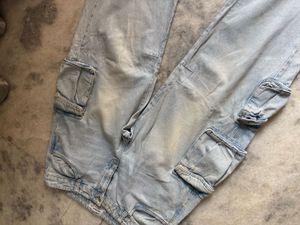 Light Wash Cargo Denim Jeans