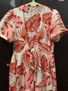 Tropical Print Button-Up Dress
