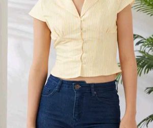 Yellow Striped Button-Up Shirt