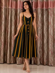Striped Spaghetti Strap Dress
