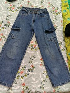 Women's Blue Cargo Jeans with free shorts ❤️‍🔥❤️‍