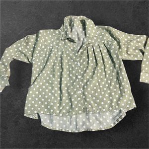 Polka Dot Button-Up Shirt