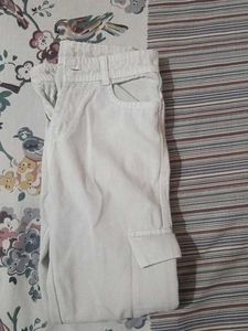 Cream Cargo Pants