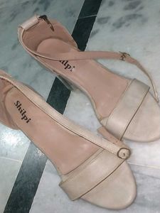 Stylish Beige Block Heels