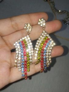 Sparkling Multi-Color Dangle Earrings