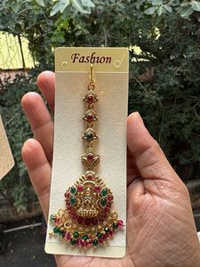 Elegant Maangtika with Lakshmi Motif