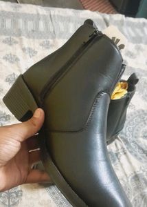Classic Black Leather Cuban  Boots