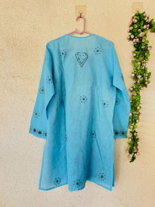 Light Blue Embroidered Kurta