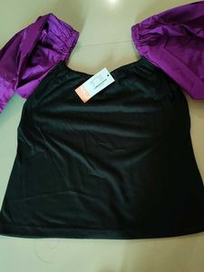 Chic Black &amp; Purple Top