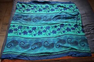 Beautiful Blue &amp; Green Floral Saree
