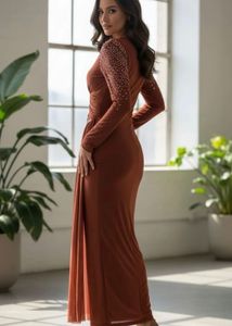 Miss Mosa By Akansha slit maxi dress