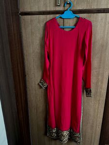 Elegant Pink Kurta with Embellishments