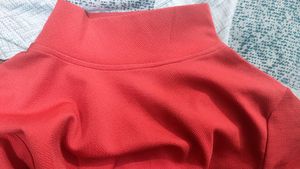 Red Mock Neck Top