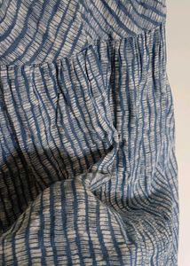 Blue Striped Sleeveless Midi Dress