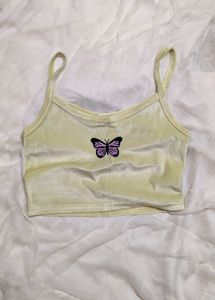 SHEIN Yellow Butterfly Top