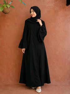 Elegant Black Abaya with Bell Sleeves