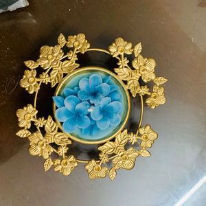 Decorative Blue Floral Candle Holder