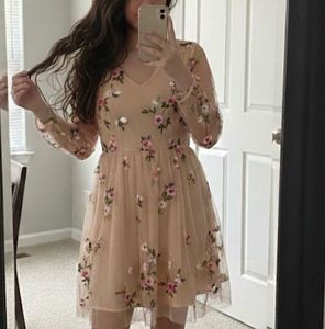 Elegant Floral Embroidered Ethnic Gown