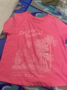 Pink Graphic Print T-Shirt