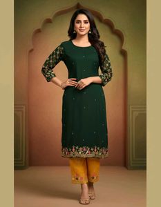 Emerald Green Embroidered Kurti