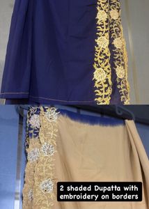 Elegant Navy Blue Embroidered Frock