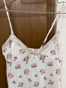 coquette Floral Print Slip Dress/Top