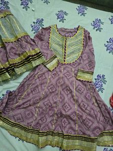 Beautiful Purple Sharara Kurta Set with Dupatta