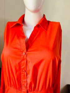 Orange Shirt Dress