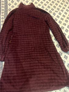 Classy Maroon Striped Dress - velvet touch