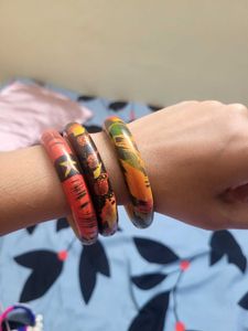 Set of 3 Hand-Painted Bangles