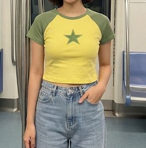 Cute Yellow Star Crop Top