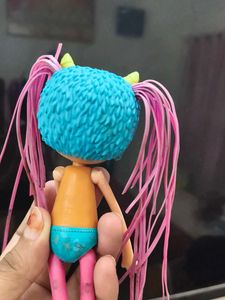 Cute Doll with Pink Hair and Blue Outfit