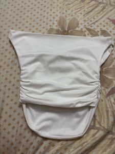Chic Off-Shoulder Ruched White Top