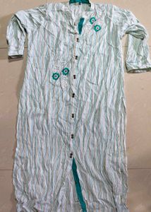 Striped Embroidered Kurta